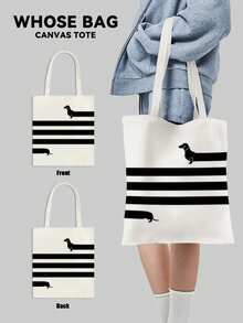 Dachshund Dog/HOT DOG Graffiti Dog, And Fashionable Support Tote Bag,Handbag, Reusable Shopping Bags, Foldable Large Capacity Casual Grocery Bags,Tote Bag