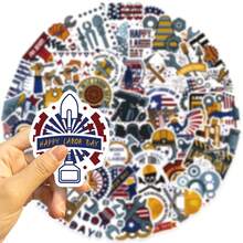 50 张美国劳动节贴纸乙烯基贴纸剪贴簿、日记本、笔记本电脑、保险杠、滑板、水瓶、电脑、手机、卡通、安全帽、汽车贴纸和贴花 - 彩色 - 查看 5