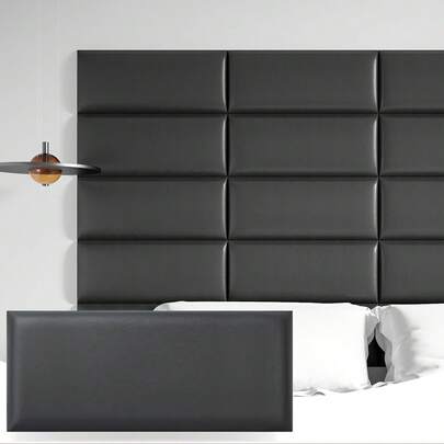 5/10 قطعة وسادة ناعمة للرأس، لوحة رأس السرير قابلة للتثبيت على الحائط وللتقشير، لوحة ديكورية للحائط، لوحة حائط عازلة للصوت DIY، لوحة تصميم حديثة لغرفة النوم، لوحة حائط ثلاثية الأبعاد