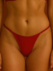 Extremely Sexy Thong Panties Smooth Fabric Side Adjustment High Waist Lingerie Premium Intimate Fashion - 紅色 - 查看 2