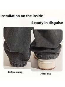 12-1 件透明裤腿夹，隐形裤腿缩短夹，防止裤腿拖拽，无缝隐形裤腿闭合装置，防拖拽裤腿夹，光滑表面，隐形紧固件，高品质紧固件，裤子调节器，适用于服装配件，各种裤长调节，缝纫配件，安全别针，按扣 - 彩色 - 查看 3