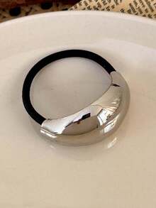 1pc Metal Hair Ties Fashionable Simple Atmosphere Suitable For Different Occasions,Gold Hair Head Piece Hair Ties Ponytail Holders Hair Elastics Hair Rubber Bands Scrunchies Hair Rope Elastic Hair Tie, Hair Bobbles