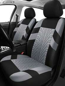 Juego de 9 piezas de fundas para asientos de coche para todas las estaciones - Tela de poliéster texturizada con relieve diagonal antideslizante para asientos delanteros y traseros - Fácil de instalar y limpiar - Adecuado para una variedad de modelos de coche, incluyendo sedán, SUV, etc. - Multicolor - Ver 7