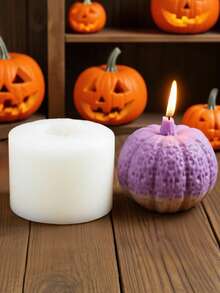 1pc Halloween Candle Wax Mold, Silicone Pumpkin Plaster Decor Candle Mold