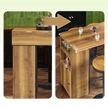 SoBuy Breakfast Bar Table, Wall Mounted Desk, Breakfast Bar FWT98-PF - Grey - View 9