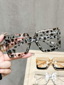 1/4 Peças Óculos Geométricos de Armação Grande e Estilo Casual para Mulheres, Estilo Moderno e Simples, Portáteis, Combinação para Dirigir, Uso Diário e Leitura, Decorativos