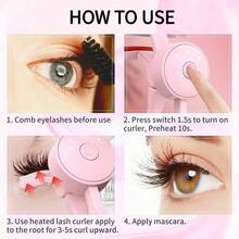 FollowBreak USB Rechargeable Electric Eyelash Curler, Heated Eyelash Curler With 3 Adjustable Temperature Settings, Scorch-Free Brush Suitable For All Eye Shapes, Portable Eyelash Styling Tool