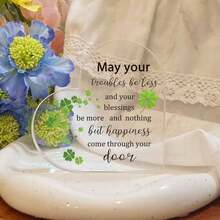 Centru de masă, decor unic de birou în stil boho - placă acrilică în formă de inimă cu citat inspirator, ideală pentru decorul biroului, dormitorului și camerei de zi. De asemenea, un cadou minunat pentru femei, surori, colege de ziua de naștere, Ziua Mamei, Crăciun. Această piesă poate adăuga o notă de farmec oricărei camere. - Multicolor - Vizualizare 3