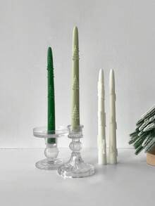 3D Christmas Column Silicone Mold For Handmade Candles, Gypsum, Soap - Reusable Soft And Easy To Clean Mold With Complex Christmas Body Design, DIY Crafts, Candle Making, Home Decoration, Craft Silicone Mold, Craft Supplies Christmas Decorations Room Decor, Christmas Gifts