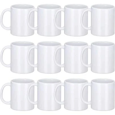 11oz Sublimation Mugs Blank, Tazas Para Sublimacion, 6 Pack 12 Pack White Ceramic Sublimation Cups, Bulk Mugs For Coffee, Tea, Latte, Soup, Milk, Hot Cocoa