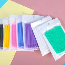 Waloshow 100 片/包一次性睫毛湿巾棒，睫毛延长清洁工具 - 彩色 - 查看 1