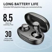TOZO E1 Wireless Earbuds Bluetooth 5.3 Lightweight In Ear Headphones Build In Noise Cancelling Mic, Crystal-Clear Calls, IPX6 Waterproof Premium Stereo Bluetooth Ear Buds 30H Play With 32 EQs Via APP - màu đen - Xem 3