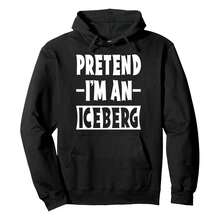 Pretend I'm An Iceberg Costume Party Lazy Halloween Iceberg Pullover Hoodie Men Fall And Winter Long Sleeve Hoodies - 黑色 - 查看 1