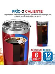 Termo Portátil De Acero Inoxidable Calor Y Frío De 20 Onzas - Rojo - Ver 7