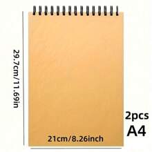 1 pachet de 30 de coli, blocuri de schițe vintage kraft, calitate artistică - caiet de schițe cu spirală, dimensiuni A4, A5, A6, hârtie de schițe artistice fără acid, pentru desen, schițare, scris, potrivită pentru adulți, începători, artiști, poate fi folosită ca și cadou de întoarcerea la școală