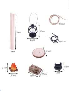 1:12 Maßstab Miniatur Winter Lagerfeuer Set, 2 Stile für OB11 Mini Fotografie Requisiten, Puppenhaus Outdoor Camping Thema Accessoires, Weihnachtsdekoration, Garten Landschaft Requisiten, Miniatur Modell