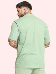 Kit 2 Oversized Premium Cotton Street Style T-Shirts - Gray and Green - View 8