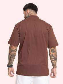 Kit 2 Oversized Premium Cotton Street Style T-Shirts - 灰色和棕色 - 查看 8