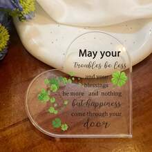 Centru de masă, decor unic de birou în stil boho - placă acrilică în formă de inimă cu citat inspirator, ideală pentru decorul biroului, dormitorului și camerei de zi. De asemenea, un cadou minunat pentru femei, surori, colege de ziua de naștere, Ziua Mamei, Crăciun. Această piesă poate adăuga o notă de farmec oricărei camere. - Multicolor - Vizualizare 5