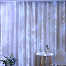 LED Garland Curtain Lights, 8 Modes, USB Powered With Remote Control, Fairy String Lights, Suitable For Wedding, Christmas And Holiday Home Decor - Multicolor - View 10