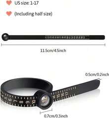 1Pc Ring Sizer With Magnifying Glass, Ring Sizer, Ring Sizer, Intuitive Reading. Plastic Ring Sizer With Lens, 1-17 Suitable For Daily Use. Convenient To Use