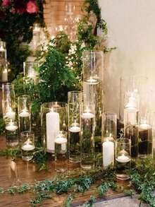 1Pc Glass Candle Holder, Floating Candle Holder, European Valentine's Day Romantic Candle Holder, Suitable For Candlelight Dinner, Birthday Party, Hotel Banquet, Wedding, Can Place Floating Candle - Multicolor - View 4