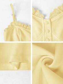 Sunny Girly Fall Women Clothes Y2k Back To School A Sexy And Pure Style Button-Down Front Button-Fitted Halter Top Romantictops Going Out Tops Women - Yellow - View 11