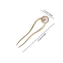 1-Piece Pearl U-Shaped Hairpin – Classic Hair Stick For Women, Elegant Bun Holder - 金色 - 查看 10