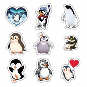 60件卡通企鹅套装！儿童派对礼物，贴纸，万圣节必备。可爱设计，色彩缤纷，深受3岁以上儿童喜爱。材质制成，无异味。可用于装饰笔记本、角色扮演、派对装饰，培养动手能力和想象力。跨境畅销，适用于多个国家，经久耐用，易于清洁，送礼自用皆宜。