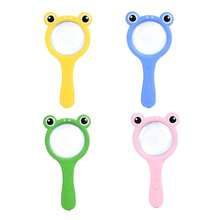 Juguete de lupa con diseño de dibujos animados para niños, lupa de mano de alta definición con diseño de rana para experimentos científicos y exploración preescolar