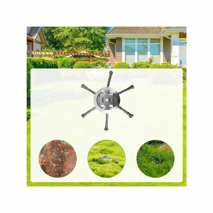 Universal 3/6 Blade Wire Trimmer Head – Electric Tool Accessory For Garden/Sidewalk/Pavement Cleaning & Lawn Mower Edging - 1Pcs (six blades) - View 1