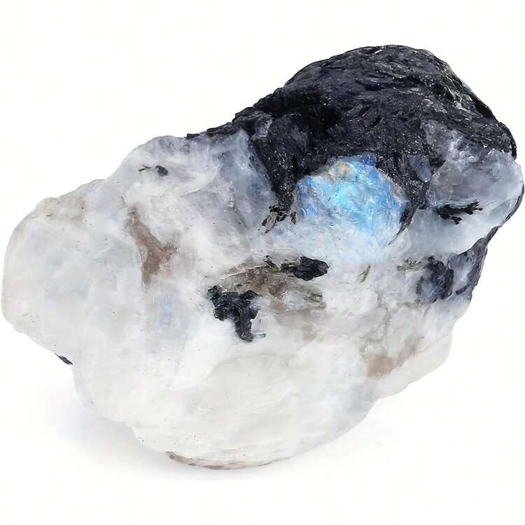 1/2/3 件天然黑白月光石、蓝色光环 7 脉轮水晶、香薰扩散石、矿物标本装饰与收藏、疗愈黄铁矿水晶、高级珠宝 DIY 装饰、瑜伽冥想水晶、最佳节日礼物 - 天然黑白月光石水晶原石 - 查看 7