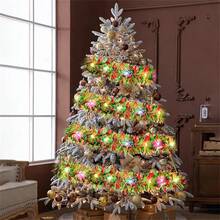 Christmas Tinsel Garland Indoor String Lights Christmas Foil Garland Suitable For Trees, Indoor Decoration, Perfect For Weddings And Holiday Celebrations New Year Decoration Holiday Decor Party Venue Room Decoration Ribbon Home Lighting Holiday String Lights 1pc 16ft Christmas Garland Tinsel Not Including Batteries Holiday Garland String Lights Sparkling LED Fairy Garland String Lights Festive Hanging Decoration Home Kitchen Room Decoration - Battery Box Color Strip - View 9