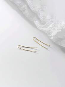 BALMORA 一对简约奢华S925纯银迷你U形耳环，适合女性佩戴，展现精致个性，是馈赠佳品。 - 金色 - 查看 7