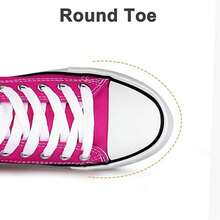 Haifago Low Top Red Lace Up Casual Canvas Sneakers For Women, Comfortable Lightweight Classic Fashion Sneakers Popular 2025,Tennis Shoes,Suitable For Daily Wear, Indoor, Outdoor, Work,Christmas Shoes,Women Shoes - Màu Hoa hồng đỏ - Xem 4