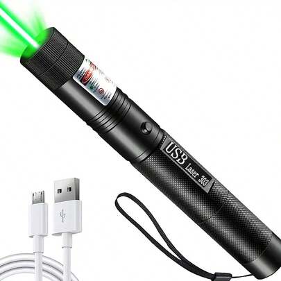 1 ชิ้น 303 เลเซอร์พอยเตอร์, ไฟฉายเลเซอร์ LED แบบชาร์จไฟได้, เลเซอร์พอยเตอร์ระยะไกล, ของตกแต่งบ้าน, กิจกรรมกลางคืนและกิจกรรมกลางแจ้ง, เครื่องมือที่มีประโยชน์สำหรับการตั้งแคมป์, สามารถใช้เป็นเครื่องมือการสอนและของขวัญวันหยุด