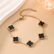 1pc Women's Luxury Clover Bracelet, Fashionable & Minimalist, Versatile Accessory - Gold - View 6