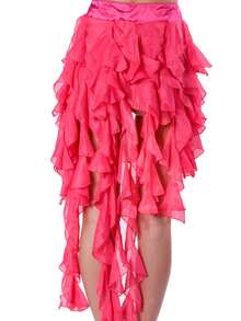 1 Piece Women S Belly Dance Hip Scarf Belt Skirt With Lace Up Tassel Hem Wave Skirt P