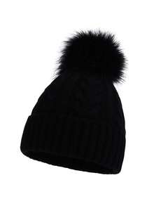 1 件婴儿针织帽，带绒球，适合幼儿男孩和女孩的温暖无檐小帽，秋冬 - 1PC - 查看 13