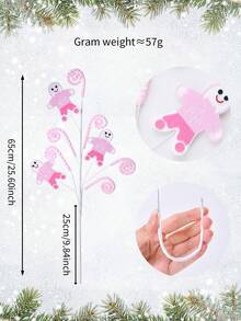 1/2/4/6 buc Crăciun roz turtă dulce om de zăpadă ramură decorare brad de Crăciun decorare turtă dulce Crăciun sărbătoare decorare casă decorațiuni de Crăciun camera decor iarnă