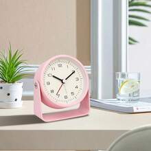 1pc Minimalist 3-Inch Metal Rotary Alarm Clock, Silent Quartz Analog Desk Digital Clock (Suitable For Living Room, Bedroom, Office Decor) Home Decor Room Decor - Multicolor - View 9
