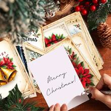 12pcs Festive Christmas Postcards - Retro Xmas Tree, Snowman, Reindeer & Gingerbread Man Greeting Card, Wall Art Prints For Home Room Decor, Aesthetic Pictures, No Envelope