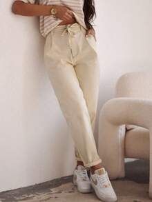 Plus Size Casual Versatile Solid Color Pants