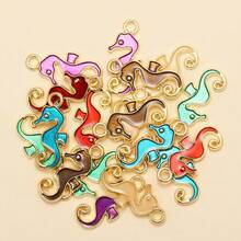 10/20/30pcs Fashion DIY Jewelry Accessories, Enamel Seahorse Pendant, Can Be Used For Earrings, Bracelets, Keychains