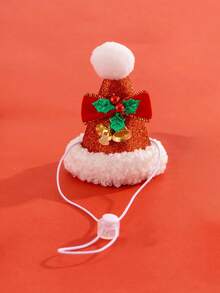 1pc Adjustable Pet Christmas Hat, Suitable For Cats And Small/Medium Dogs, Perfect Christmas Eve & Christmas Gift For Pets