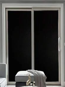 1卷装，宽度可选30/45/60/90厘米，静电吸附式全遮光窗膜，保护隐私，遮光隔热，黑色窗帘，100%遮光，无需胶水 - 彩色 - 查看 3