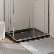 vidaXL Rectangular ABS Shower Base Tray  31.5"X39.4" - Black - View 1