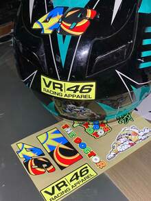 Calcomanías Stickers Pegatinas Calcas Reflejante Para Casco Moto Top Case Maleta Rígida Carro Automóvil  Valentinoo Rossi  46 vr - A - Ver 6