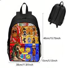 New Printed Large Capacity Backpack, Suitable For Teenagers, Essential For Back To School Season, Minimalist & Stylish Backpack, Lightweight & Relieving Printed Polyester Travel Backpack, Large Capacity Bag - Multicolor - View 14
