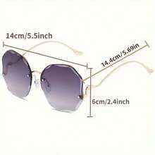 New Frameless Glasses For Men And Women - Round Gradient Fashion Glasses - Lightweight Modern Design Glasses, Fashion Accessory Gift, Simple Rest, Valentine's Day Gift - 漸層粉 - 查看 11